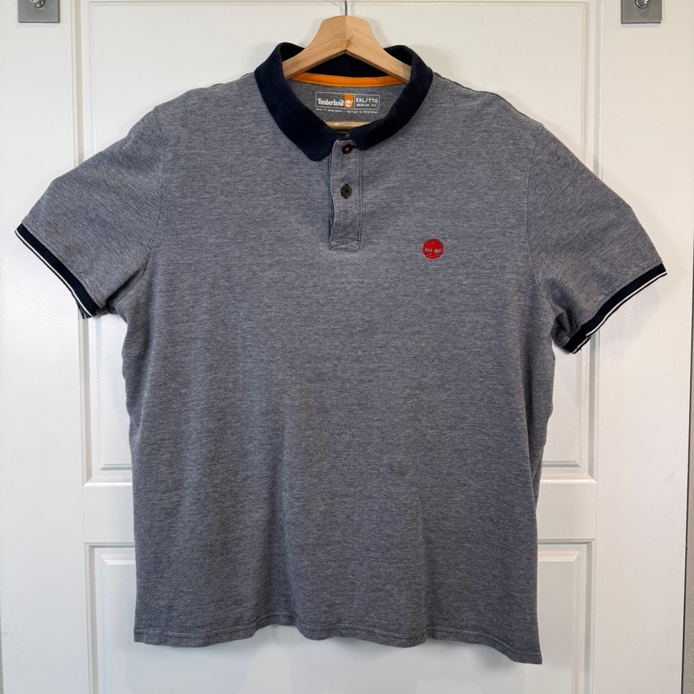 Timberland Charcoal Gray 100% Cotton Polo Shirt XXL